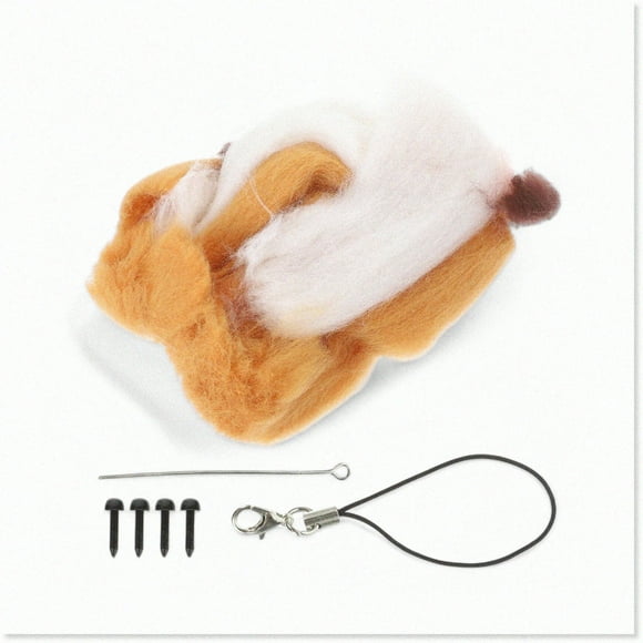 Poke Fun Felt Mold Kit - Create Adorable DIY Felt Doll Outfits with Corgi Wool Dog and Cat Set. Perfect Needle Felting Material for Creative DIYers!