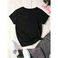 thumbnail image 2 of T-Shirt Graphique "Tommy" pour Femmes - Col Rond Décontracté Manches Courtes, Bleu Clair avec Lettrage Doré, Haut de Mode d'Été pour Tenue Décontractée, T-Shirt pour Dames, 2 of 7
