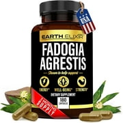 Earth Elixir Fadogia Agrestis Supplement 1000mg (180 Capsules) - Made in USA - 3 Month Supply - Max Purity  100% Pure Fadogia Agrestis Extract  Zero Fillers - Non-GMO Vegan Fadogia Agrestis Capsules