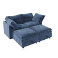 thumbnail image 3 of EUROCO Modular Sectional Sofa,4 Seat Chenille Modular Sofa Couch with Storage Seat,Stylish Pillows and Cushion Design,Reversible Modular Sofa for Living Room,Blue, 3 of 8