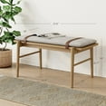 thumbnail image 4 of Nathan James Gugan Mid-Century Light Brown Bench with Removable Ivory Cushion for Bedroom and Hallway, 4 of 7