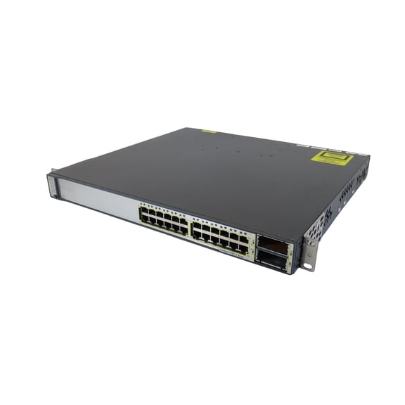 Pre-Owned Cisco WS-C3750E-24TD-E Catalyst 3750-E 24 Port GbE, 2 10GE(X2) 265W Switch (Good)