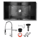 thumbnail image 1 of Tarja Negra 80x45 Submontar para Cocina Una Tina con Mezcladora Cromada 360° y Kit – KADINOX PLUS, 1 of 1