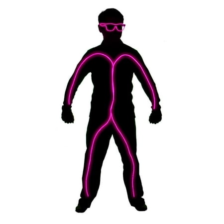 GlowCity Light Up Glow in the Dark Stick Figure Costume Kit with