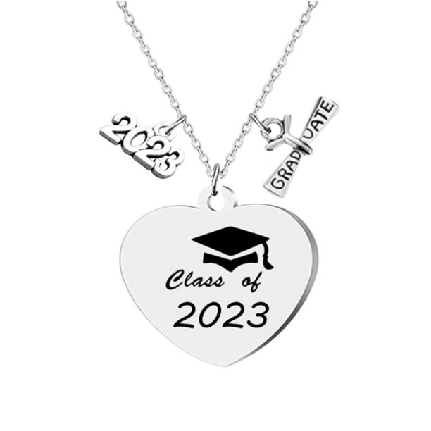Regalos de Graduación para Ella Inspirational Graduation Cap Necklace for Women Girls Class of 2023 College High School Congratulations Gifts for Classmates