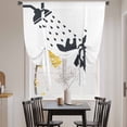 thumbnail image 3 of Giraffe Showering Tie Up Curtains 45 Inches Long, Kitchen Window Curtains Over Sink, Modern Abstract Art Funny Animals Small Window Curtains Shade Balloon Curtains Valances for Bedroom/Cafe 34"x45", 3 of 8
