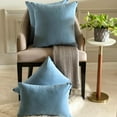 thumbnail image 5 of Dusty Blue Decorative Lumbar Pillow Cover 20"x26" | Pack of 2 Modern Velvet Oblong Cushion Cover Solid | Plain Solid Pillowcases for Bed, Couch & Sofa, Modern Home Décor - Dusty Blue Velvet Dream, 5 of 9