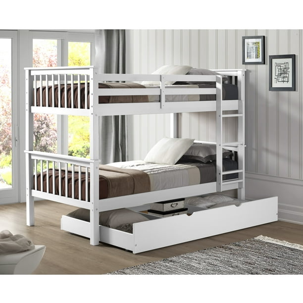 Manor Park Solid Wood Twin Bunk Bed, Full Twin Bunk Bed With Trundle