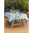 thumbnail image 3 of Outdoor Tablecloth with Umbrella Hole for Patio/Picnic/Party/Camping, Coastal Sea Turtle Waterproof Table Cloth Rectangle Table Cover Washable, Teal Green Summer Ocean Coral Sea Fish (54"x 80"), 3 of 9