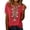 Watermelon Red, variant on Womens Tops Women's Floral Linen Blend Short Sleeve Shirt Embroidered Collar Casual Summer Top Lightweight Breathable Blouse Crew Neck Army Green L