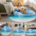 thumbnail image 6 of Round Area Rug 8ft,Summer Blue Ocean Beach Washable Carpet Non-Slip Runner Accent Rugs Indoor Floor Mat for Bedroom Living Room Decor,Seaside Vacation, 6 of 9