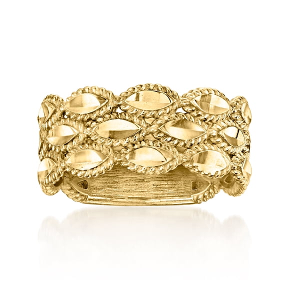 Ross-Simons 18kt Gold Over Sterling Roped Ring, Women's, Adult