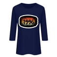 thumbnail image 4 of HOMBOM Womens Graphic T-Shirts Summer Graphic Tees 3/4 Sleeve Blue Lightweight Retro 1996 Print Tops for Ladies Crew Neck, 4 of 4