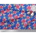 thumbnail image 2 of Soimoi Poly Georgette Fabric Leaves & Lotus Floral Fabric Prints by Yard 42 Inch Wide, 2 of 5