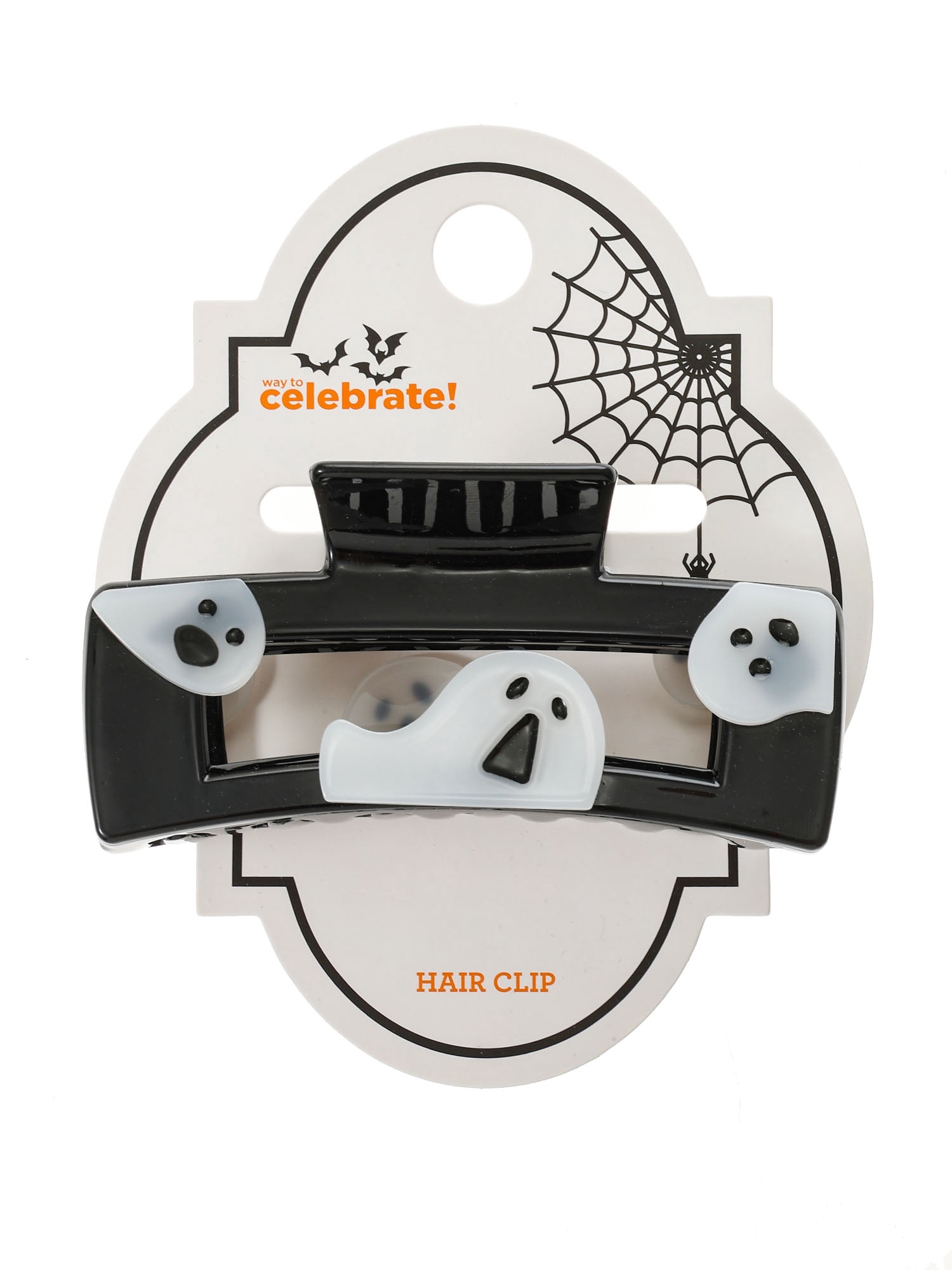 Way to Celebrate Halloween Women's Square Ghost Claw Clip, Multicolor, 1 Piece