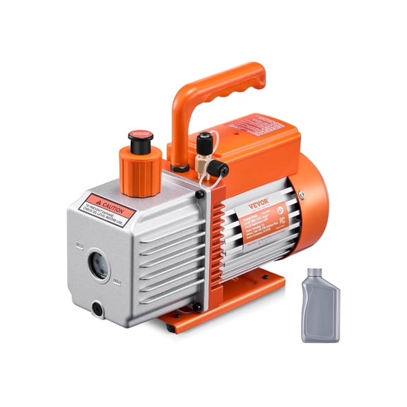 VEVOR Vacuum Pump, 6 CFM, HVAC 2 Stage Rotary Vane Vacuum Pump, for R134a R22 R410a Systems, Auto AC Vacuum Pump Kit with Oil Bottle, for Automotive Air Conditioner Maintenance Resin Degassing