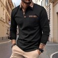 thumbnail image 2 of USNSM Men's Golf Shirt Casual Athletic Patchwork Slim Fit Breathable T-Shirt Turndown Collar Button Long Sleeve Pullover Shirt with Chest Pocket Black S, 2 of 9