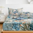 thumbnail image 6 of Twin XL Size Fitted Sheet Set - Coastal Crab 2 Piece Bedding Sets 16" Deep Pocket Fitted Sheet with 1 Pillowcases, Vintage Summer Beach Coral Ocean Brushed Microfiber Hotel Luxury Bed Sheets, 6 of 9