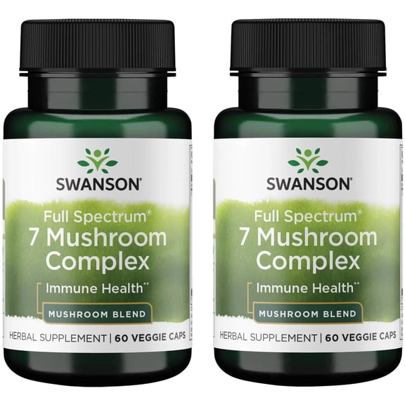 Swanson Full Spectrum 7 Mushroom Complex 60 Veg Caps 2 Pack