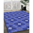 thumbnail image 3 of Ahgly Company Machine Washable Indoor Round Transitional Light Slate Blue Area Rugs, 6' Round, 3 of 7