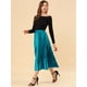 thumbnail image 4 of Falda midi Allegra K de pliegues en Acordeón Brillante Metálico Azul eléctrico S, 4 of 6