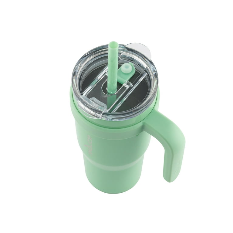 Reduce Opaque Gloss Vacuum Insulated Stainless Steel Cold Tumbler Mug with Lid Straw & Handle - Matcha - 24 fl oz