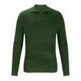 thumbnail image 3 of ZCFZJW Men's 1/4 Zip Turtleneck Sweater, Soft Ribbed Knitted Pullover with High Collar, Loose Fit Long Sleeve Casual Knit Sweatshirt Army Green XXL, 3 of 5