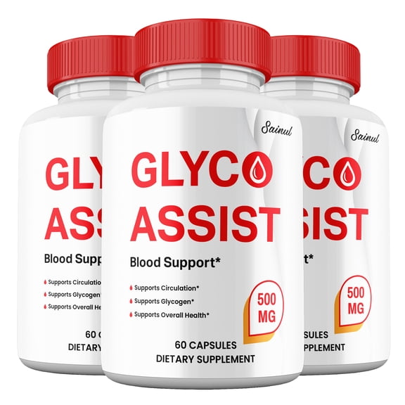 (3 Pack) Glyco Assist Blood Support Capsules, All Natural Glycogen Supplement, GlycoAssist Pills Premium Ingredients Maximum Strength