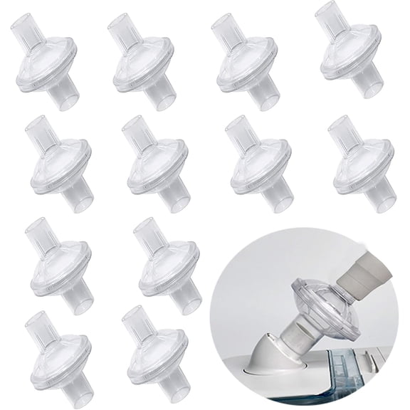 Universal CPAP Inline Filter - CPAP Filters Compatible with ResMed,Dream Station - 12 Packs for 22MM 25MM Tubing Machines, Fresh Air and Purify Black Debris
