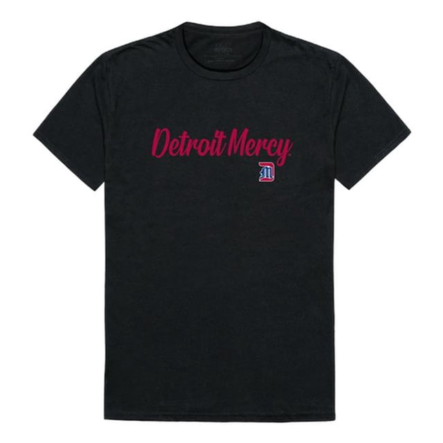 W Republic 554-290-BLK-02 Men Detroit Mercy Titans Script T-Shirt, Black - Medium