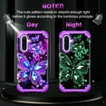 thumbnail image 2 of Casetego for Samsung Galaxy A36 5G/A56 5G Case,Glow in The Dark Three Layer Heavy Duty Shockproof Hard Plastic Bumper+Soft Silicone Protective Case,Dark Purple Butterfly, 2 of 7