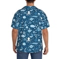 thumbnail image 3 of Rateoe Octopus And Whale Pattern Men's Short Sleeve Classic Shirt, Casual Short-Sleeved Shirt, Lightweight Summer Shirt, Cuban Collar Shirt,Button-Front Shirt-Large, 3 of 5