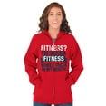 thumbnail image 3 of Fitness? Pizza! Gym Workout Exercise Zip Up Hoodie Men's Women's Brisco Brands S, 3 of 6