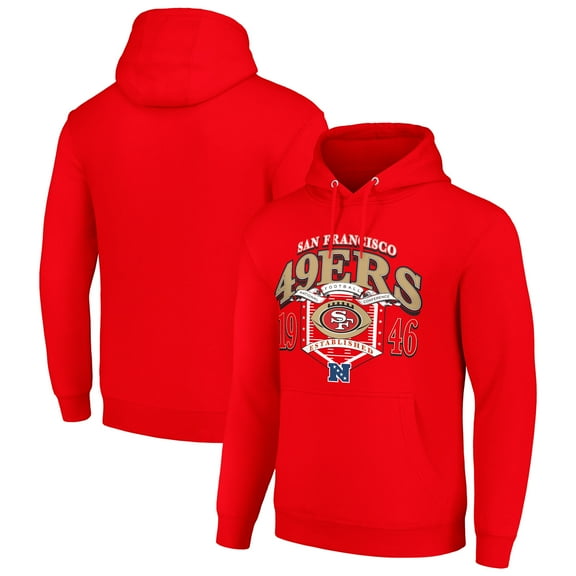 Men's Starter Scarlet San Francisco 49ers 80s Retro Pullover Hoodie