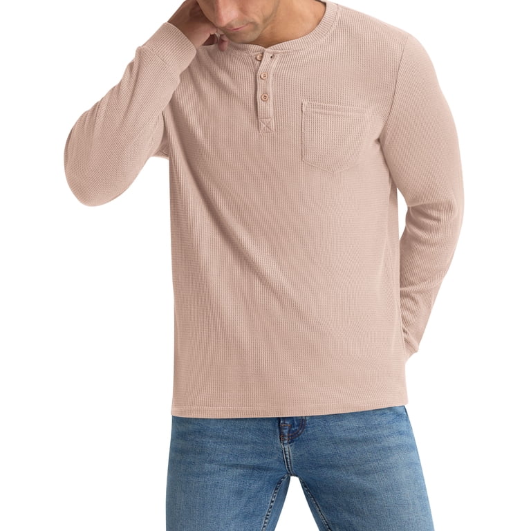 Iceglad Men's Long Sleeve Waffle Henley Shirt photo 8
