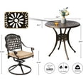 thumbnail image 5 of Haverchair 3 Piece Patio Bistro Set Outdoor Cast Aluminum Dining Set Patio Bistro Furniture Set 2 Swivel Chairs and 1 Umbrella Table for Lawn Garden Patio, 5 of 7