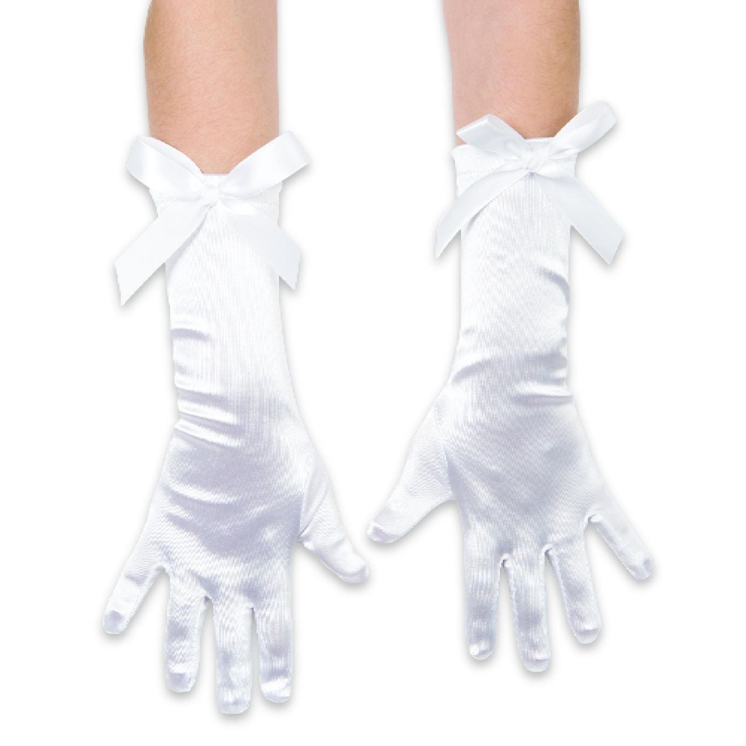 Longs gants blanc pour filles