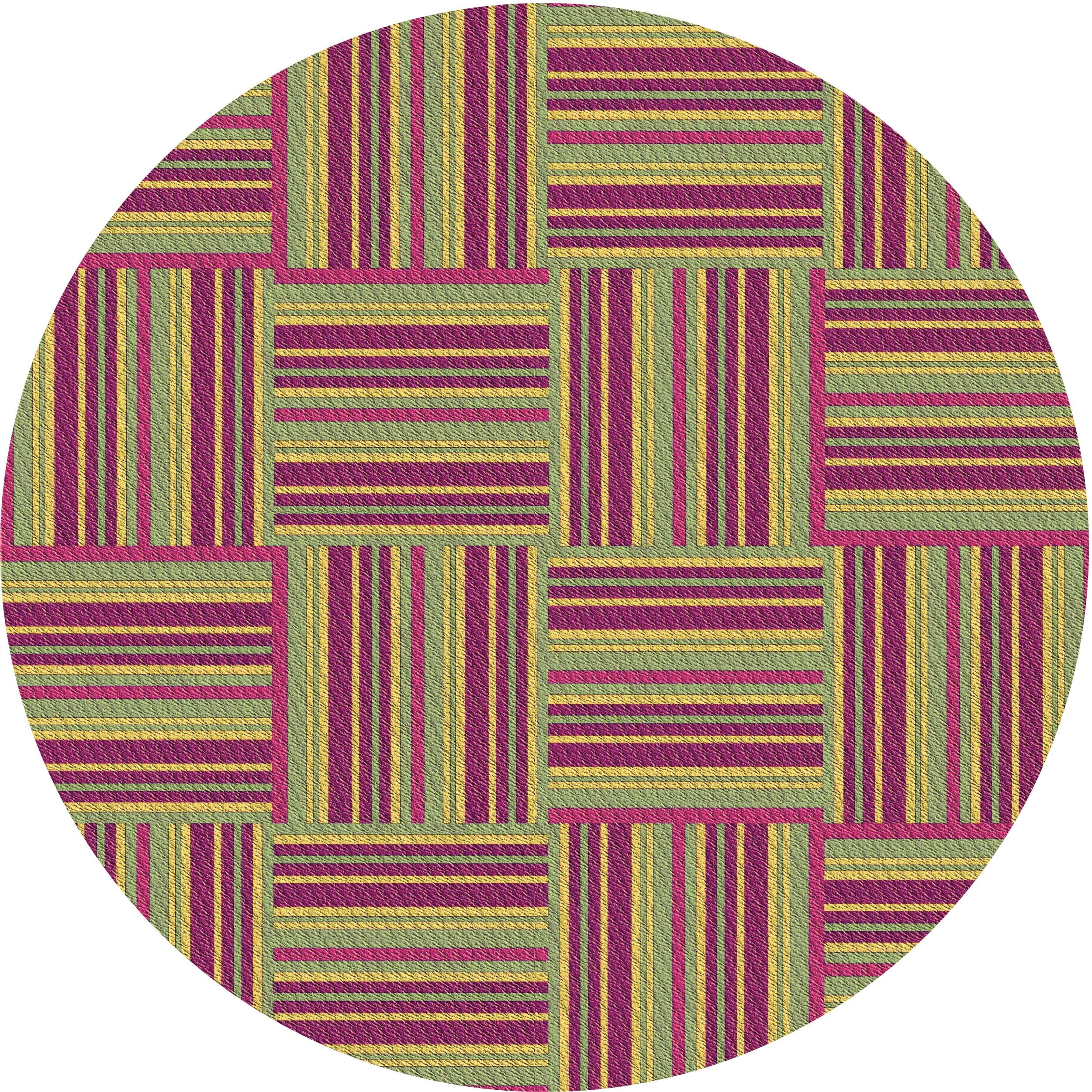 Ahgly Company Indoor Round Patterned Acid Green Area Rugs, 6' Round ...