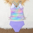 thumbnail image 5 of Nwiuh Girls' UPF 50+ Swim Bikini Bottom and Racerback Tankini Set (Beige, 10-11 Years), 5 of 5