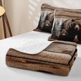 thumbnail image 4 of Erosebridal Rustic Bear Family Twin Quilt Set,Pine Wood Cabin Art Twin Coverlet Set For Boys,2 Pieces, 4 of 7