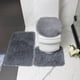 thumbnail image 1 of Juego de alfombras de baño de 3 piezas que incluye tapete de baño, alfombra de contorno y tapa de tapa de inodoro, lavable a máquina, microfibra súper suave y tapete de baño antideslizante con respaldo de goma resistente (gris) brillar Electrónica, 1 of 5