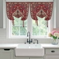 thumbnail image 4 of Country Boho Balloon Curtains for Bedroom/Front Door/Bathroom, Farmhouse Ethnic Abstract Nation Aesthetic Tie Up Curtains 63 Inch Length Light Filtering Kitchen Curtains Shades for Windows 46"x63", 4 of 8
