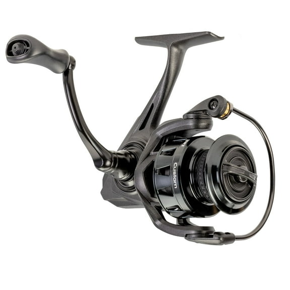 Lew’s Custom 100 Spinning Fishing Reel, Size 100 Reel, 9 1 Bearings, 5.2:1 Gear Ratio, Aluminum Frame and Sideplate, Screw-In Aluminum Handle, Speed Gears, Speed Lube, Hybrid Carbon Drag, Black