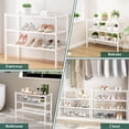 thumbnail image 7 of Smiry Shoe Rack 4 Tier, Stackable Bamboo Shoe Organizer, Shoe Storage for Closet, Entryway and Bedroom, White, 7 of 7