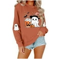 thumbnail image 6 of Womens Sweatshirts Plus Size Halloween Cute Ghost Printed Long Sleeved Round Neck Loose Fitting Sweatshirt,Tops for Women, 6 of 6