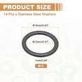 thumbnail image 2 of 14PCS M12 Stainless Steel Washers, M12x16x1mm Flat Washers Metal Crush Washer Metric Sealing Washers Assortment Kit 304 Stainless Steel Gasket Ring for Screws Bolts Automotive, 2 of 6