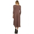 thumbnail image 3 of Women's Casual Basic Comfy 3/4 Sleeve Flare A-line Midi long maxi Dress, 3 of 5