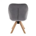 thumbnail image 6 of Swivel Accent Chair, Tufted Upholstered Dining Chairs Armless Desk Chair Makeup Vanity Chair with Tufted Back & Rubber Wood Frame, Modern Solid Wood Swivel Chair for Home Living Room Bedroom, Gray, 6 of 7