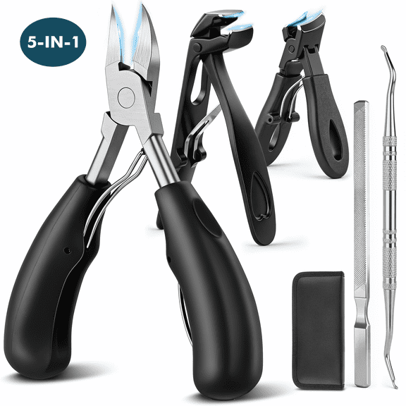 VIISHARE Toenail Clipper Set, Professional Heavy Duty Thick & Ingrown Toe Nail Clippers for Men & Seniors