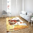thumbnail image 4 of Welcome Fall Pug Enjoys School Time Autumn Fall Leaves Indoor Rug Dog Lover Gifts Carpet Living Bed Room Sofa Home Decor - 02013, 4 of 5